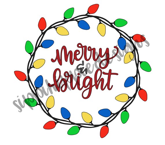 Merry & Bright SVG | Etsy