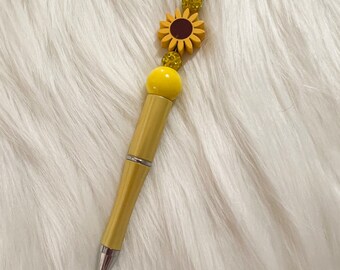 Sunflower Beaded Refillable Ball Point Pen