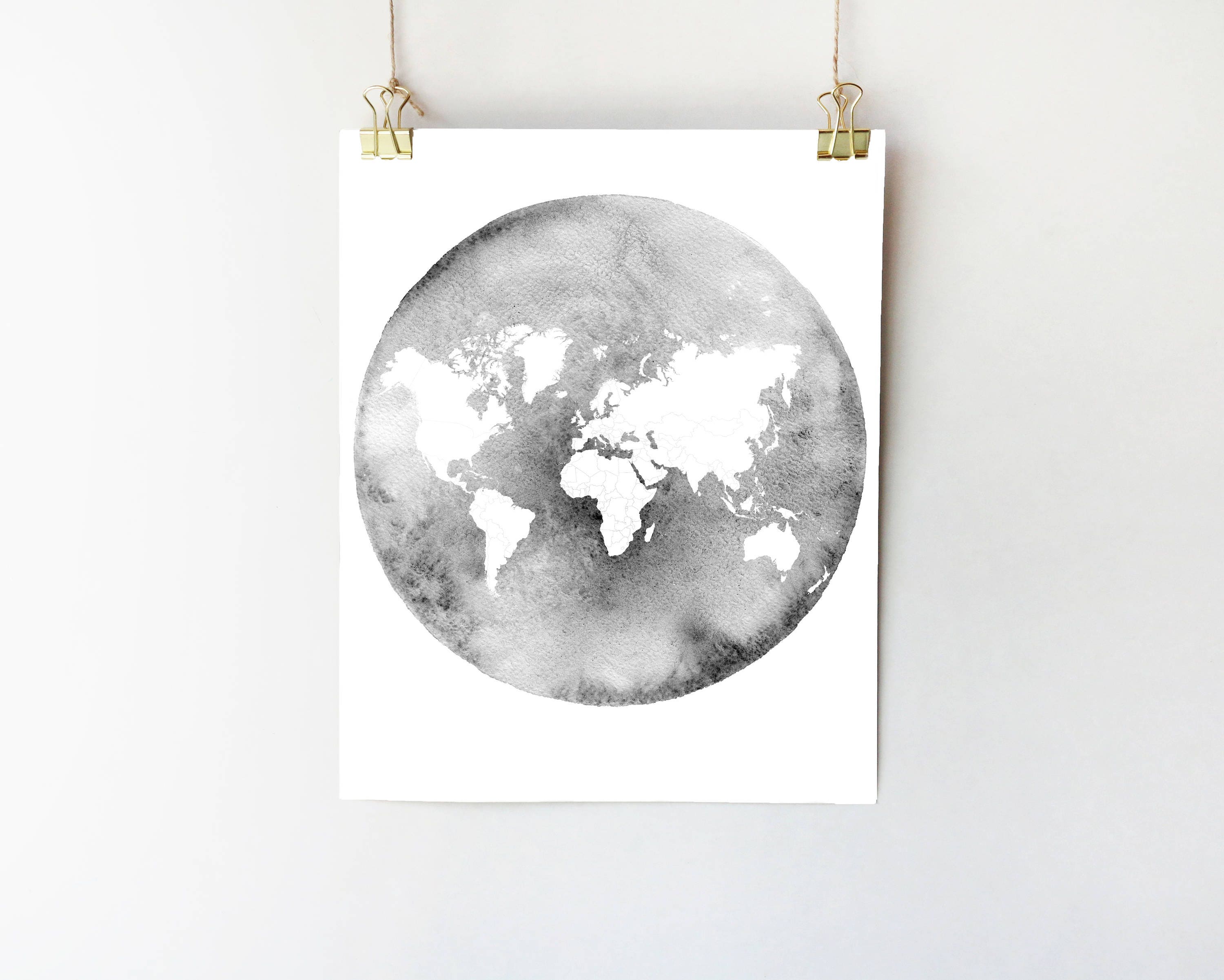 Printable Art World Map Wall Art Instant Download Map of the World ...