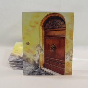 Doorway in Sienna Italy, Set of 5 Note Cards with Envelopes from Original Watercolor Painting
