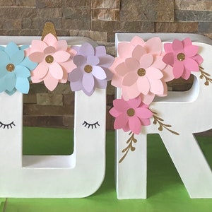 Customized Name Unicorn Tutu Mache Letters Birthday/Baby Shower/Room Decor/Centerpiece image 1