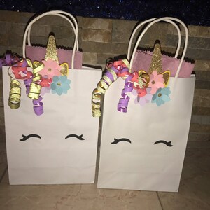 Set of 6 Bags Unicorn Favor Bag/Birthday/Baby Shower/Bridal Shower/Baptism image 2