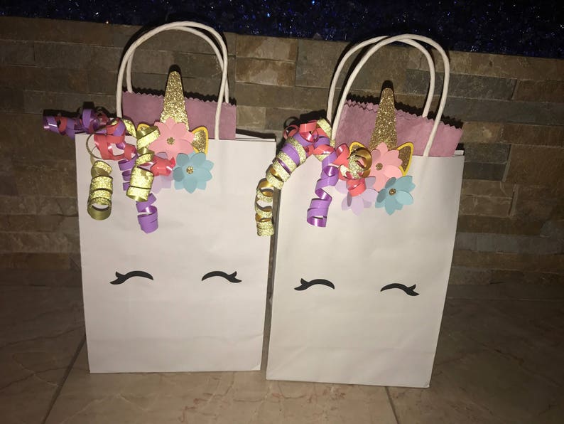 Set of 6 Bags Unicorn Favor Bag/Birthday/Baby Shower/Bridal Shower/Baptism image 2