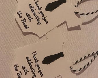 Onesie with necktie Favor Tags