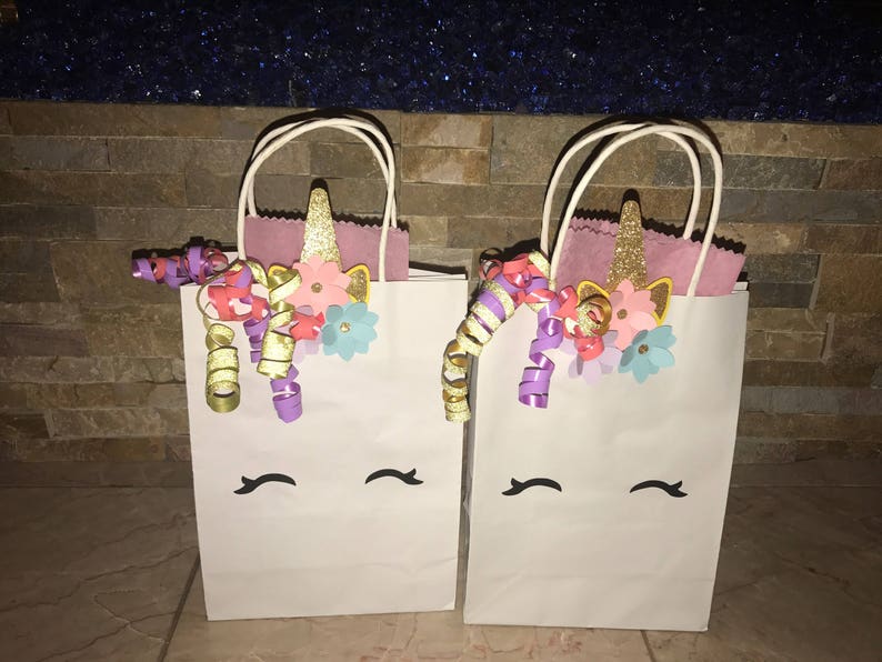 Set of 6 Bags Unicorn Favor Bag/Birthday/Baby Shower/Bridal Shower/Baptism image 4