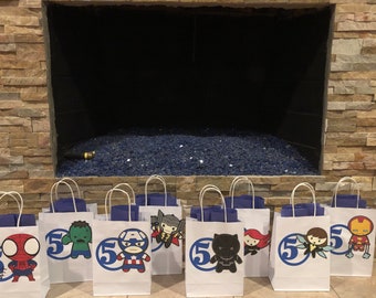 Kawaii Design Superheroes - Favor Bags / Birthday Party