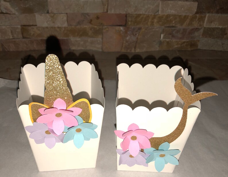 Unicorn Mermaid Popcorn/Candy Small Boxes SET image 4