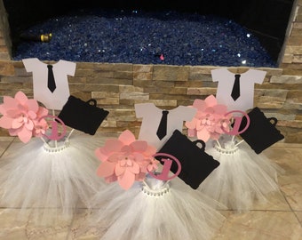 Baby Girl Tutu Centerpiece/Birthday/Baptism/Baby Shower