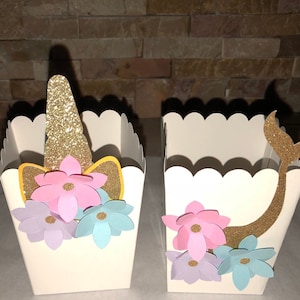 Unicorn Mermaid Popcorn/Candy Small Boxes SET image 1