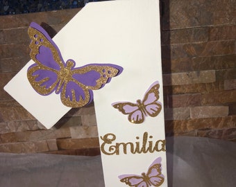 Customized Mache Number -Butterflies Themed Party- Birthday/Baby Shower/Bridal Shower/Wedding/1st Birthday/Baptism