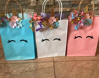 Set of 6 Bags - Unicorn Favor Bag/Birthday/Baby Shower/Bridal Shower/Baptism