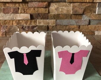 Mini Popcorn/Candy Box - Onesie with Necktie