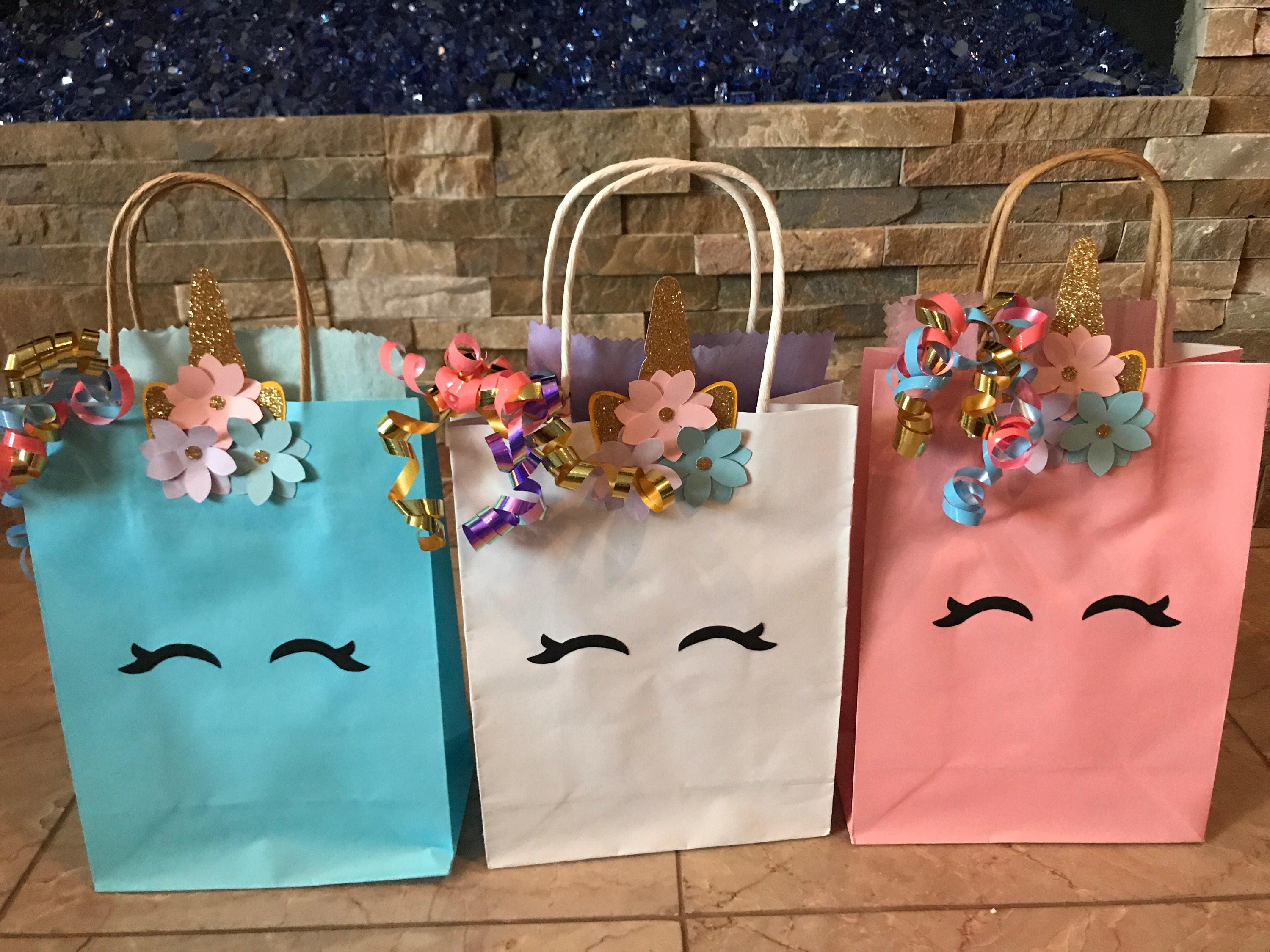 Set of 6 Bags Unicorn Favor Bag/birthday/baby Shower/bridal Etsy