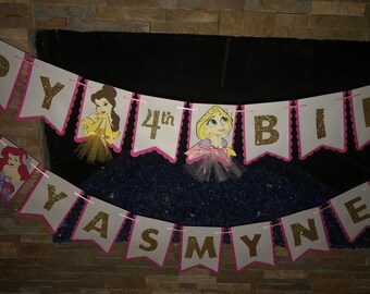 Customized Princess - Birthday Banner