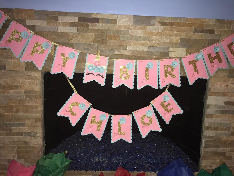 Happy Birthday Unicorn Banner