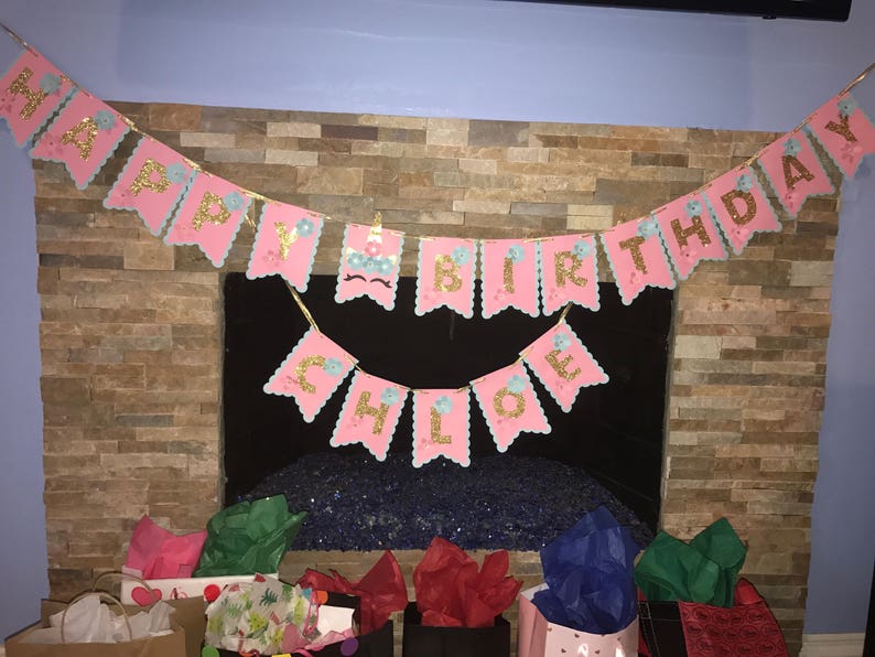 Happy Birthday Unicorn Banner