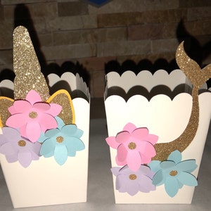 Unicorn Mermaid Popcorn/Candy Small Boxes SET image 8
