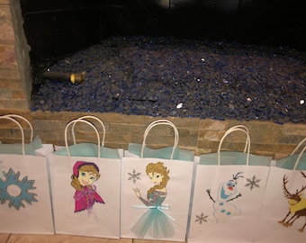 Winter wonderland/frozen - favor bags Birthday/Baptism/Baby Shower/Christmas Gift Bags