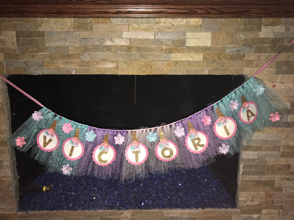 Personalized Name Unicorn Tutu Banner - Etsy