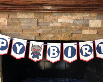 Superhero Theme Party- Happy Birthday Banner