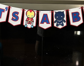 Its a Boy - Superhero Theme Party/ Customized Baby Shower Banner