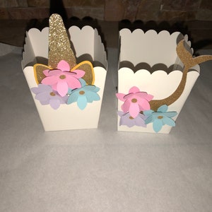 Unicorn Mermaid Popcorn/Candy Small Boxes SET image 6