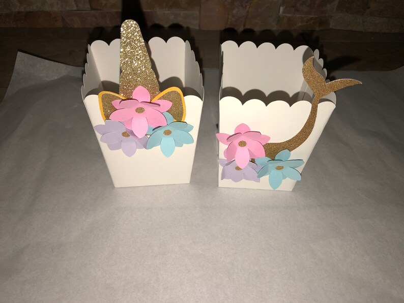 Unicorn Mermaid Popcorn/Candy Small Boxes SET image 6