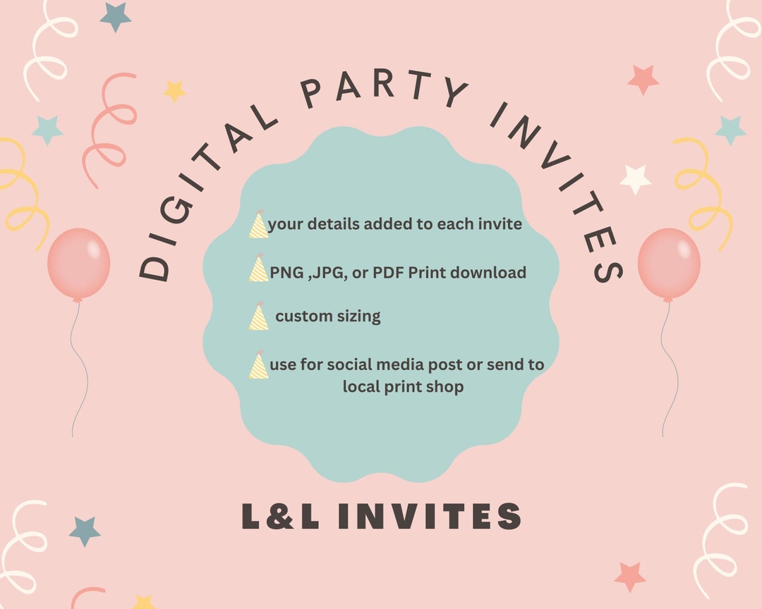 Custom Birthday Invites, Custom Party Invites, Invitation, Invites ...