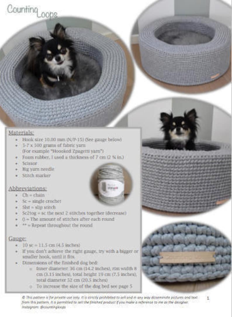 Deliahs Dog Bed Crochet Pattern Etsy