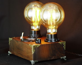 steampunk lamp.rustic lamp.Edison lamp.edison bulb.vintage lamp.industrial lamp.birthday gift.decorative lamp.handmade lamp.table lamp desk