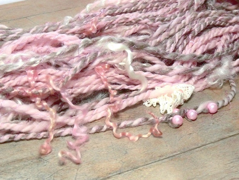 Victorian Decadence ~ handspun art yarn ~ textured artisan yarn ~ unique luxury yarn ~ handspun novelty yarn ~ Teeswater locks ~ Waldorf