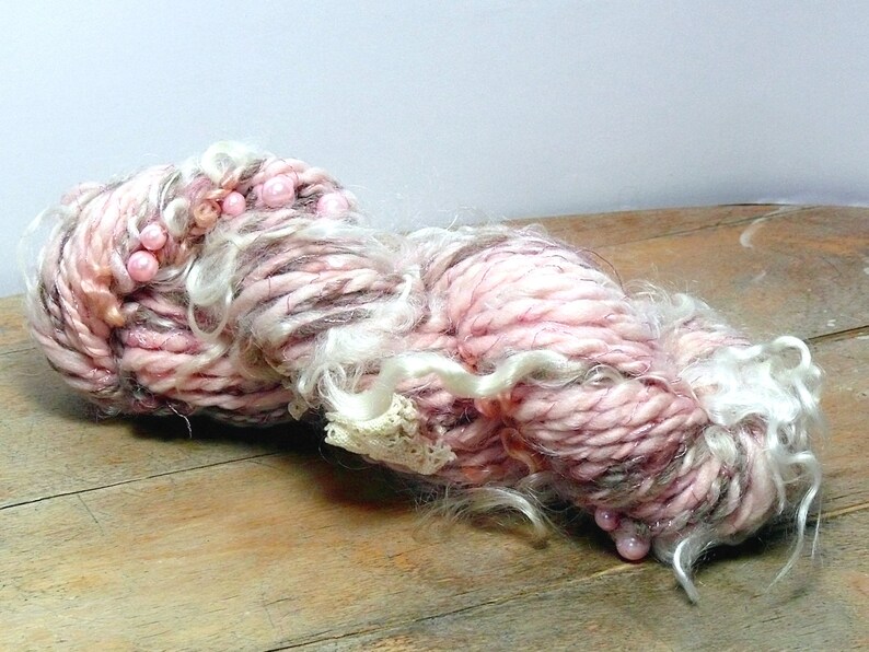 Victorian Decadence ~ handspun art yarn ~ textured artisan yarn ~ unique luxury yarn ~ handspun novelty yarn ~ Teeswater locks ~ Waldorf