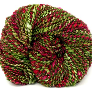 Christmas Tree II ~ 194g handspun art yarn ~ artisan yarn ~ handspun wool yarn ~ unique luxury yarn ~ bling yarn ~handspun novelty yarn
