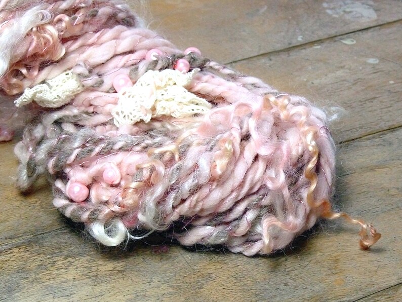 Victorian Decadence ~ handspun art yarn ~ textured artisan yarn ~ unique luxury yarn ~ handspun novelty yarn ~ Teeswater locks ~ Waldorf