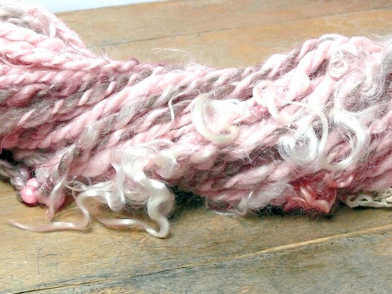 Victorian Decadence ~ handspun art yarn ~ textured artisan yarn ~ unique luxury yarn ~ handspun novelty yarn ~ Teeswater locks ~ Waldorf