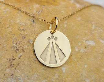 DRUID AWEN PENDANT With 3 rings in Heavy 3mm Copper