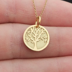 Dainty 14k Solid Gold Tree of Life Necklace, Personalized Tree of Life Pendant, Gold Tree Necklace, Custom Tree of Life Necklace, Yggdrasil