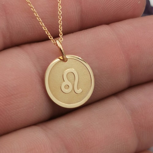 Dainty 14k Solid Gold Tiger Zodiac Necklace Personalized Etsy