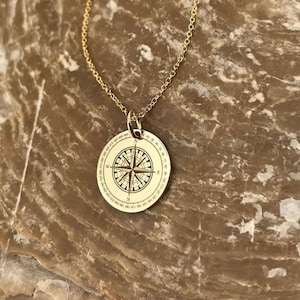 Personalised compass necklace top