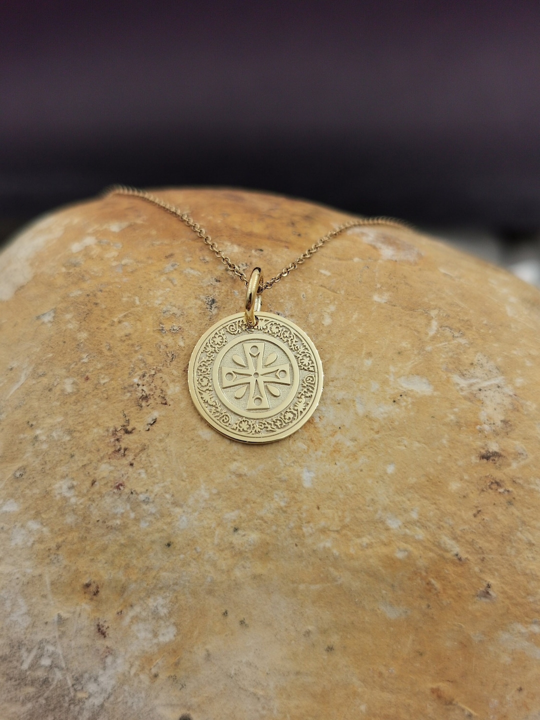 Dainty 14k Solid Gold Cross Pattee Necklace, Personalized Cross Pattee ...