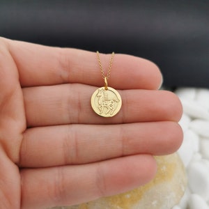 Dainty 14k Solid Gold Horse Zodiac Necklace, Personalized Horse Zodiac Pendant, Chinese Zodiac Pendant, Year of the Horse image 5