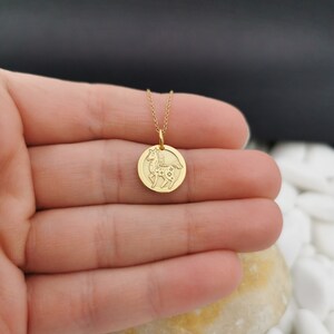 Dainty 14k Solid Gold Horse Zodiac Necklace, Personalized Horse Zodiac Pendant, Chinese Zodiac Pendant, Year of the Horse image 3