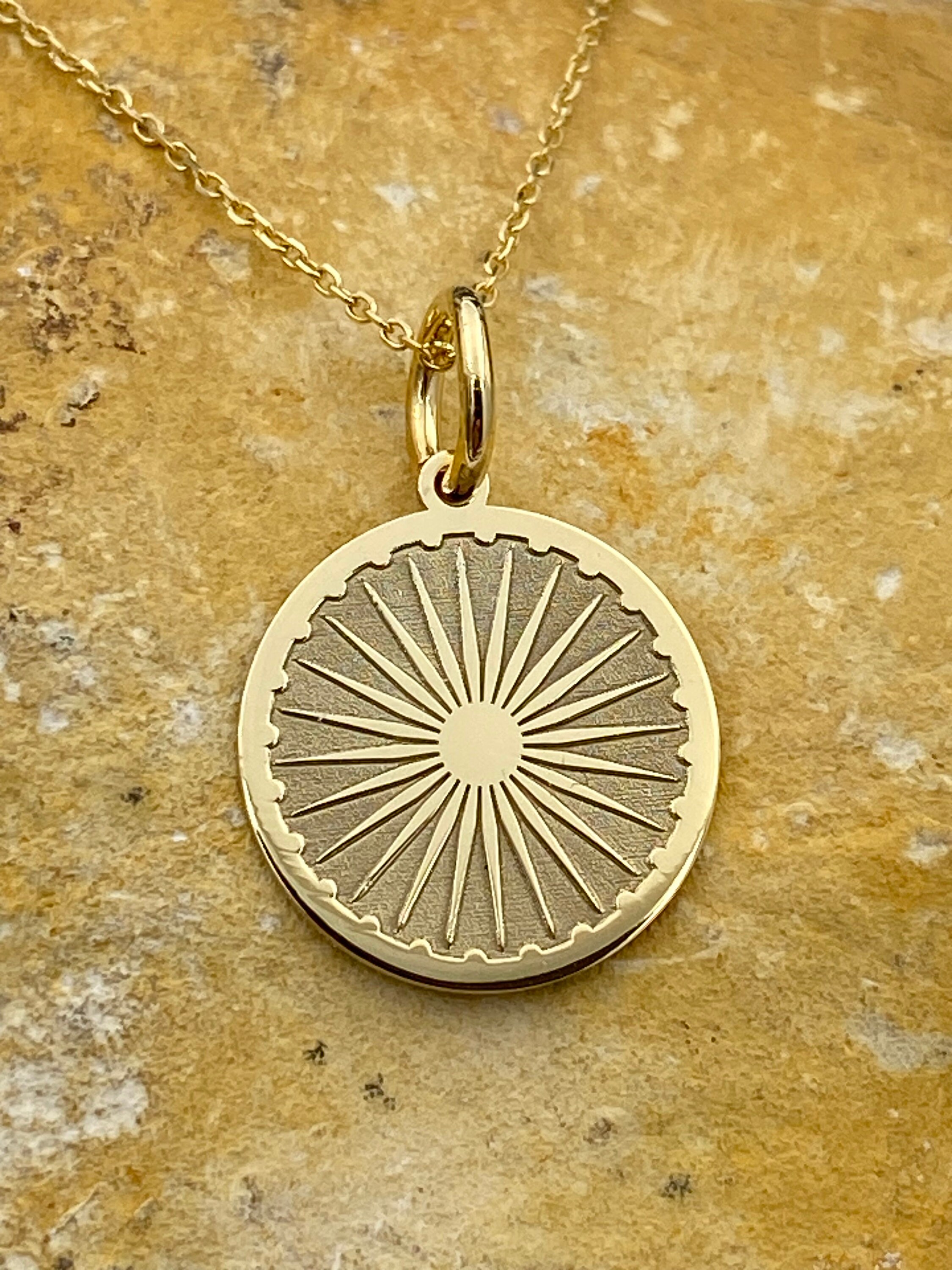 Ashok chakra gold best sale pendant