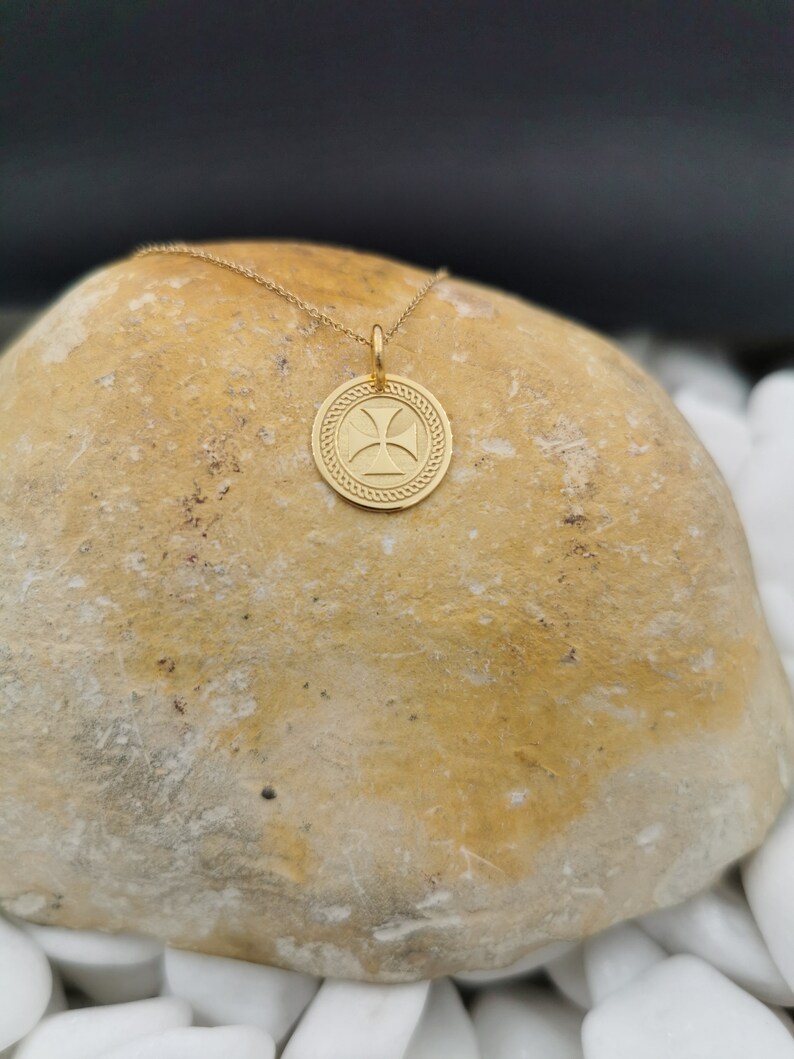 Dainty 14k Solid Gold Cross Pattee Necklace, Personalized Cross Pattee ...