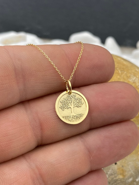 Dainty 14k Solid Gold Tree of Life Necklace,Personalized Tree of Life Pendant, Minimalist Jewelry, Nature Inspired Pendant, Gift For Her
