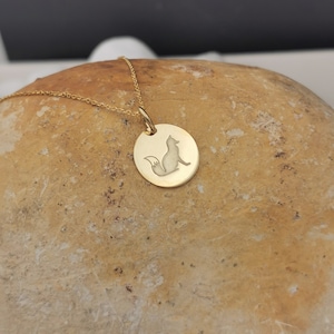 Dainty 14k Solid Gold Fox Necklace: Layered Pendant