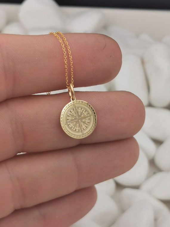 Gold Compass Necklace Pendant-CLC&CO