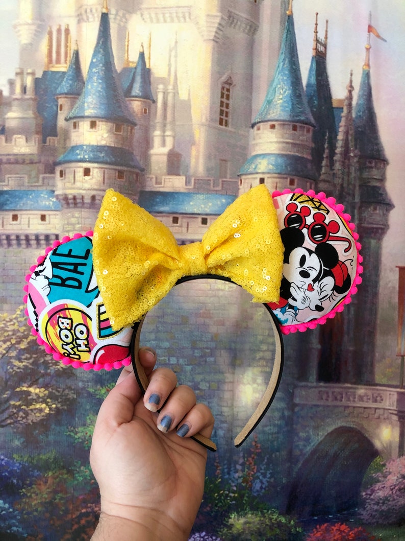 Vibrant, Classic Mickey and Minnie Inspired Mouse Ears for Adults image 1