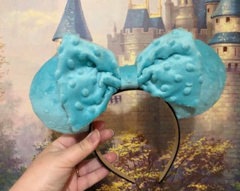 Super Soft Blue Fuzzy Mouse Ears for Adults, Blue Mouse Ears Headband