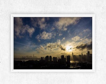 NYC Skyline Manhattan Photography Print | 'NYC Through the Smoke' -  (New York City, NY)